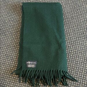 Ralph Lauren Deep Green Fringe Scarf